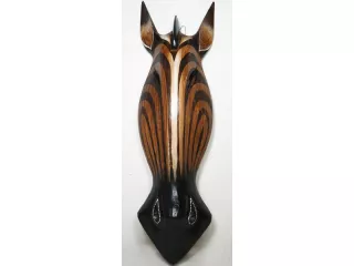 Rzeźba Maska 60cm Drewno ZEBRA KOŃ - Rękodzieło Orient
